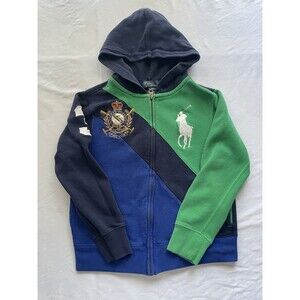Polo Ralph Lauren Big Pony Hoodie Youth Small Crest Color Block Summer Classic